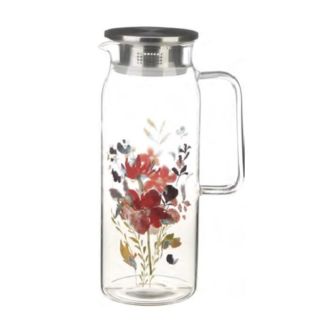 LORIN Glass Water Pitcher Watercolor Boho