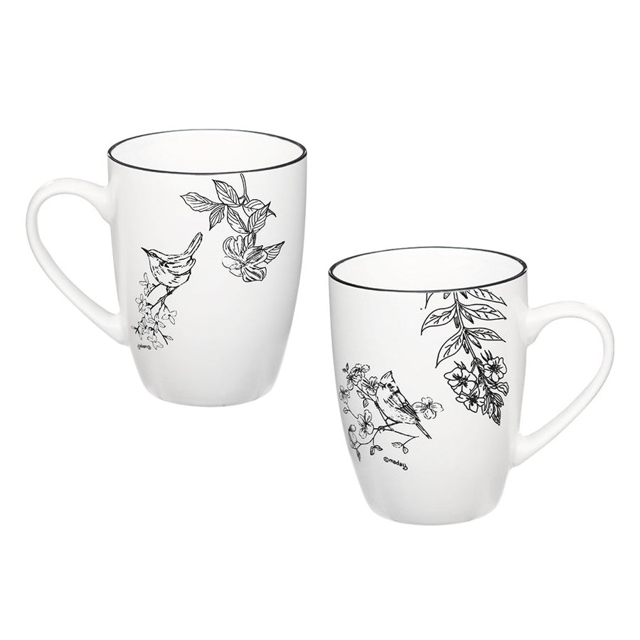 Sketchbook Birds Set of 2 Cups