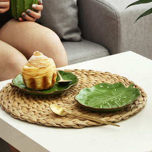 Oasis Palm Leaf Set of 2 Side Plate