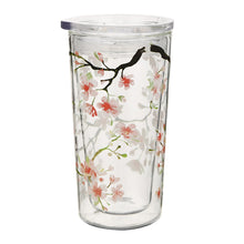 Load image into Gallery viewer, Cherry Blossom Double Wall Glass with Tritan Lid
