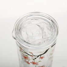 Load image into Gallery viewer, Cherry Blossom Double Wall Glass with Tritan Lid
