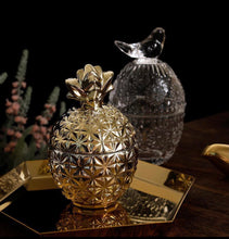 Load image into Gallery viewer, SOLEY Glass Pineapple Candy Jar Gold
