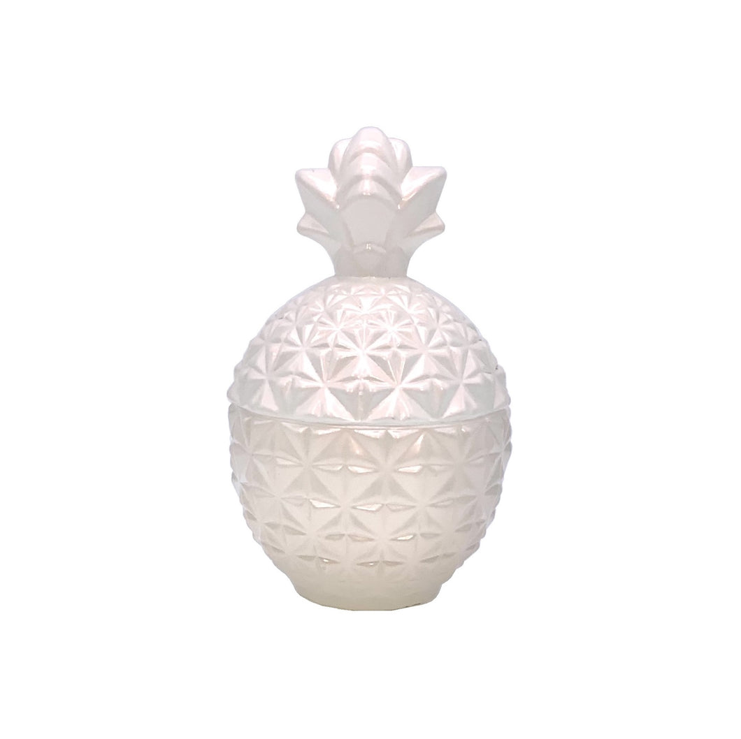 SOLEY Glass Pineapple Candy Jar White