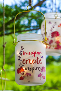 Mason Jar with String Lights Imagine Create Inspire