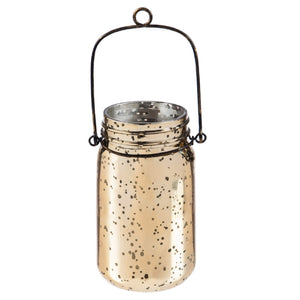 ILLUME Mercury Glass Mason Jar with String Lights Gold