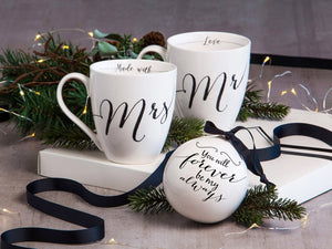 Mr & Mrs Cup O' Java & Ornament Wedding Gift Set