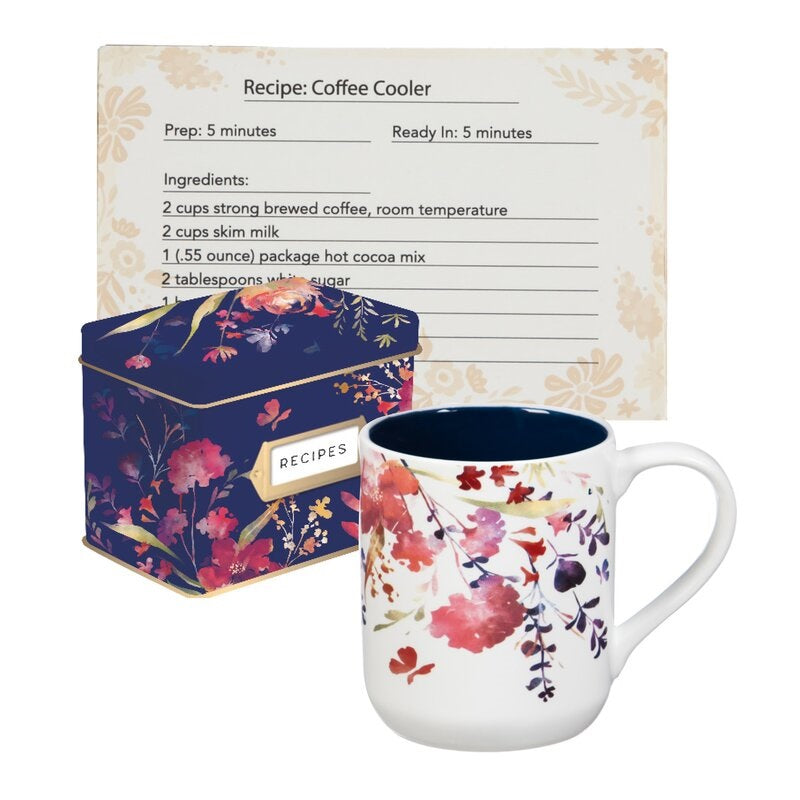 STELLA Cup & Recipe Tin Set Watercolor Boho
