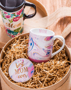 MARION Best Mom Ever Cup with Coaster