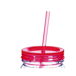 POLLY Acrylic Mason Jar with Straw Shades of Indigo