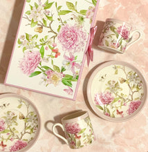 Load image into Gallery viewer, Peony Garden Espresso Cups &amp; Saucers Set
