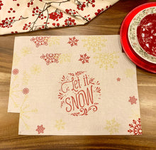 Load image into Gallery viewer, TILDA Placemat set of 2 Let It Snow
