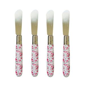 PETIT Set of 4 Spreader Knives Pink Flowers
