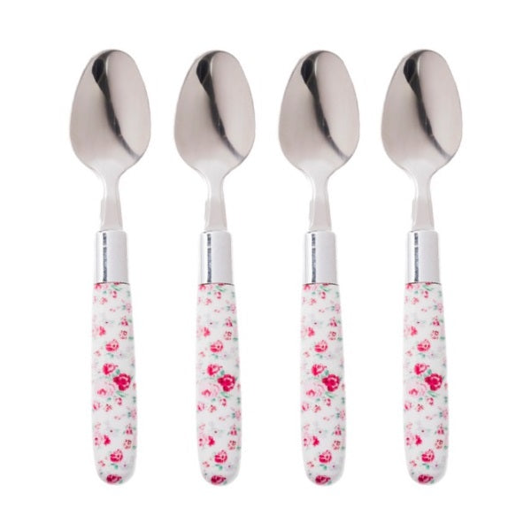 PETIT Set of 4 Teaspoons Pink Flowers