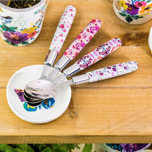 PETIT Set of 4 Teaspoons Pink Flowers